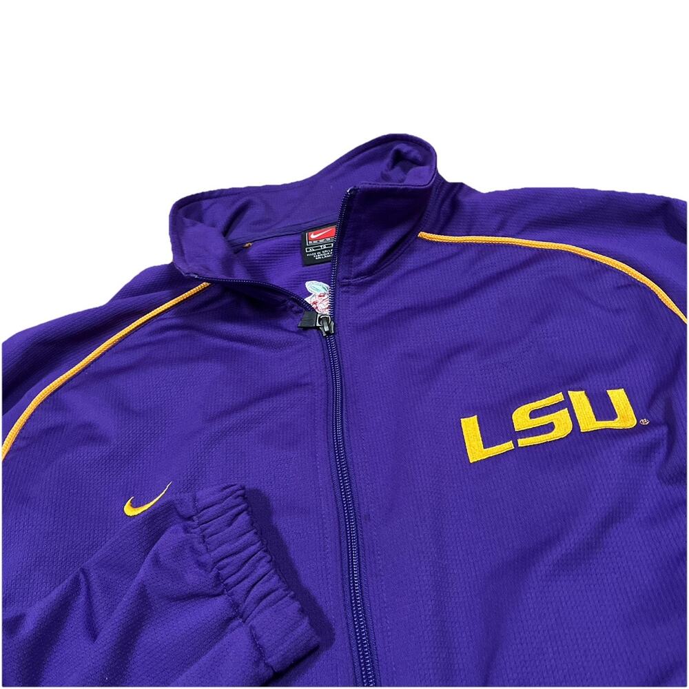 Y2K Nike Team LSU Tigers Football Men's Jacket Size XL Embroidered Peach Bowl